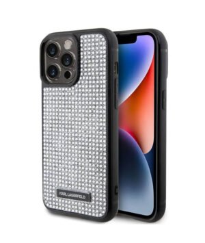 KARL HC RHINESTONE LOGO METAL PLATE SILVER | IPhone 15 PRO MAX