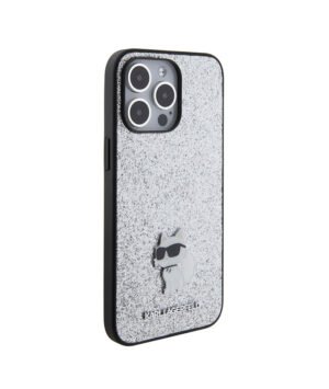 KARL HC FIXED GLITTER C LOGO METAL PIN SILVER | IPhone 15 PRO MAX